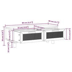 Vidaxl Konferenční stolek černý 80x40x30 cm kompozitní a borové dřevo