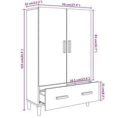 Vidaxl Komoda bílá 70 x 31 x 115 cm kompozitní dřevo