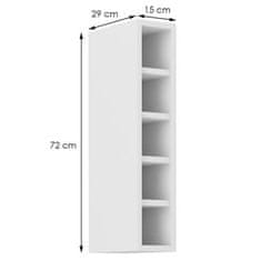 Veneti Horní otevřená skříňka SABRYA - šířka 15 cm, bílá