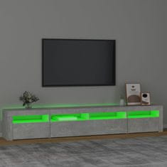 Vidaxl TV skříňka s LED osvětlením betonově šedá 240x35x40 cm