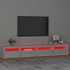 Vidaxl TV skříňka s LED osvětlením betonově šedá 240x35x40 cm