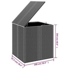 Vidaxl Zahradní úložný box PE ratan 100 x 97,5 x 104 cm černý