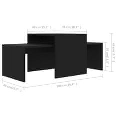 Vidaxl Set konferenčních stolků černý 100x48x40 cm kompozitní dřevo