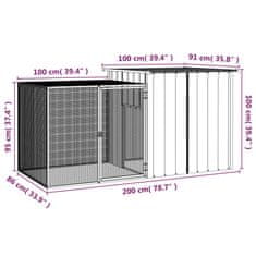 Vidaxl Klec pro králíky šedá 200 x 91 x 100 cm pozinkovaná ocel