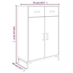 Vidaxl Botník 75 x 40 x 110 cm masivní borovice