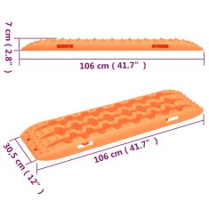 Vidaxl Vyprošťovací desky 2 ks oranžové 106 x 30,5 x 7 cm nylon