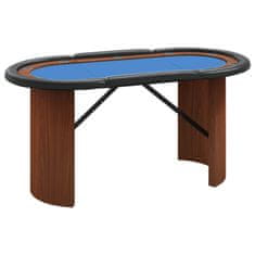 Vidaxl Pokerový stůl pro 10 hráčů modrý 160 x 80 x 75 cm