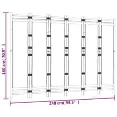 Vidaxl Skládací 6panelový paraván 240 cm bambus a plátno