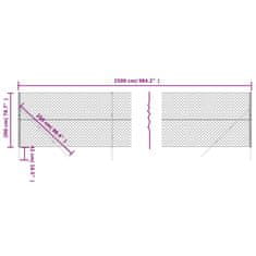 Vidaxl Drátěné pletivo antracitové 2 x 25 m