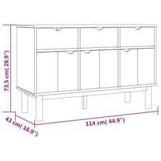 Vidaxl Příborník OTTA 114 x 43 x 73,5 cm masivní borové dřevo