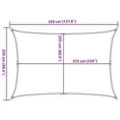 Vidaxl Stínící plachta 160 g/m² černá 2,5 x 3,5 m HDPE