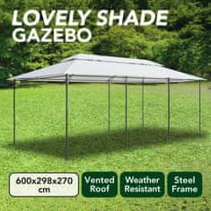 Vidaxl Zahradní altán 600 x 298 x 270 cm bílý 180 g/m²