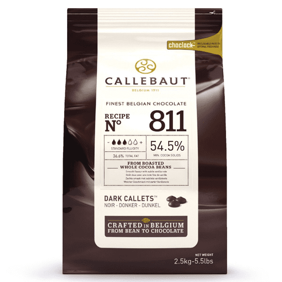 Callebaut Čokoláda 811 hořká 54,5% 2,5kg