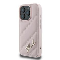 Karl Lagerfeld Originální zadní kryt hardcase Quilted Signature KLHCP16XPQDSMGP pro iPhone 16 Pro Max Pink