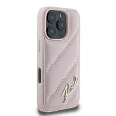 Karl Lagerfeld Originální zadní kryt hardcase Quilted Signature KLHCP16XPQDSMGP pro iPhone 16 Pro Max Pink