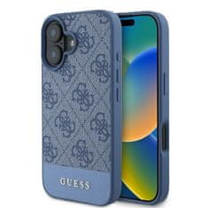 Guess Originální kryt GUESS hardcase 4G Bottom Stripe GUHCP16SG4GLBL for Apple iPhone 16 , barva modrá