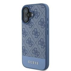 Guess Originální kryt GUESS hardcase 4G Bottom Stripe GUHCP16SG4GLBL for Apple iPhone 16 , barva modrá