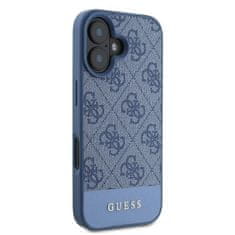 Guess Originální kryt GUESS hardcase 4G Bottom Stripe GUHCP16SG4GLBL for Apple iPhone 16 , barva modrá