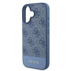 Guess Originální kryt GUESS hardcase 4G Bottom Stripe GUHCP16SG4GLBL for Apple iPhone 16 , barva modrá