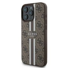 Guess Originální kryt GUESS hardcase 4G Printed Stripes MagSafe GUHMP16LP4RPSW for Apple iPhone 16 Pro , barva hnědá