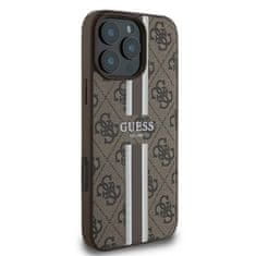 Guess Originální kryt GUESS hardcase 4G Printed Stripes MagSafe GUHMP16LP4RPSW for Apple iPhone 16 Pro , barva hnědá