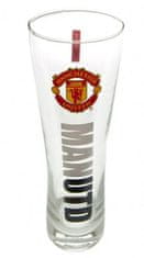 CurePink Sklenice FC Manchester United: Wordmark (objem 470 ml)