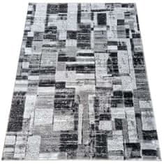 Veneti Kusový koberec 80x150 cm DEMIAN se vzorem patchwork - šedý / bílý