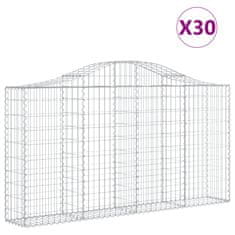 Vidaxl Klenuté gabionové koše 30ks 200x30x100/120cm pozinkované železo