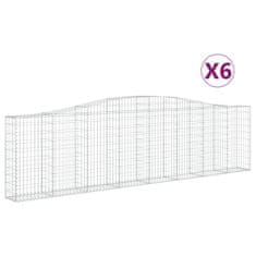 Vidaxl Klenuté gabionové koše 6 ks 400x30x100/120cm pozinkované železo