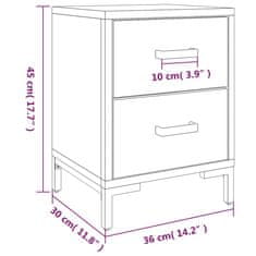 Vidaxl Noční stolky 2 ks 36 x 30 x 45 cm masivní borové dřevo