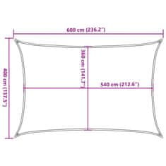 Vidaxl Plachta proti slunci 160 g/m² obdélník modrá 4 x 6 m HDPE