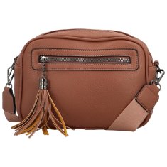 Sara Moda Stylová dámská koženková crossbody kabelka Venantie, tmavě starorůžová