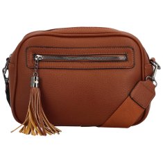 Sara Moda Stylová dámská koženková crossbody kabelka Venantie, hnědá