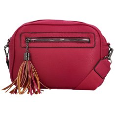 Sara Moda Stylová dámská koženková crossbody kabelka Venantie, fuchsiová