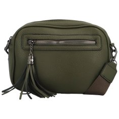 Sara Moda Stylová dámská koženková crossbody kabelka Venantie, army-zelená