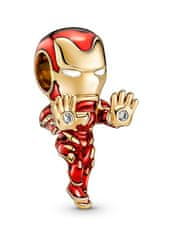 Pandora Jedinečný pozlacený přívěsek Iron Man Marvel Shine 760268C01