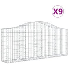 Vidaxl Klenuté gabionové koše 9 ks 200x30x80/100 cm pozinkované železo