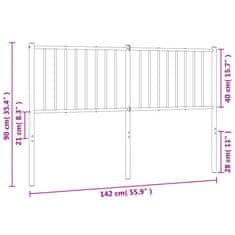 Vidaxl Kovové čelo postele bílé 135 cm