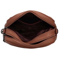 Sara Moda Stylová dámská koženková crossbody kabelka Venantie, tmavě starorůžová