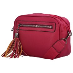 Sara Moda Stylová dámská koženková crossbody kabelka Venantie, fuchsiová