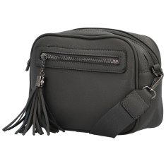 Sara Moda Stylová dámská koženková crossbody kabelka Venantie, tmavě šedá