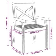 Vidaxl Zahradní jídelní židle 8 ks masivní akáciové dřevo