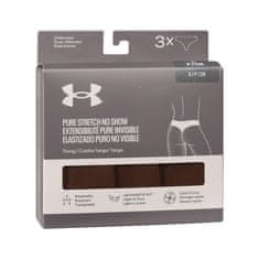 Under Armour 3PACK dámská tanga hnědá (1383893 625) - velikost L