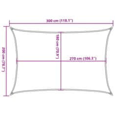 Vidaxl Plachta proti slunci 160 g/m² krémová 2 x 3 m HDPE