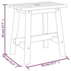 Vidaxl Stolička 45 x 29 x 45 cm obdélníková masivní akáciové dřevo