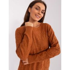 Wool Fashion Dámský svetr s kulatým výstřihem ABRAXAS světle hnědý AT-SW-2231.99P_401689 Univerzální