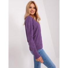 Wool Fashion Dámský svetr s žebrovanými lemy CARIG fialový AT-SW-2231A.00P_401722 Univerzální