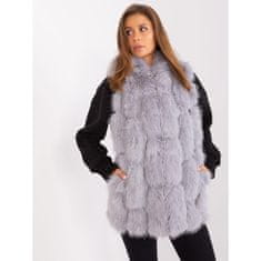 Wool Fashion Dámská vesta z umělé kožešiny se zapínáním na zip SAYLT šedá AT-KZ-2379.96P_402881 S-M