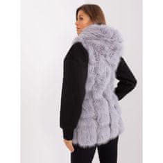 Wool Fashion Dámská vesta z umělé kožešiny se zapínáním na zip SAYLT šedá AT-KZ-2379.96P_402881 S-M