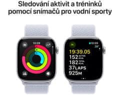 Apple Watch Series 10 GPS + Cellular 46mm, Silver Aluminium Case, Blue Cloud Sport Loop (MWY23QC/A)